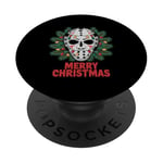 Merry Christmas Horror Fan Slasher 80s-Themed PopSockets Adhesive PopGrip