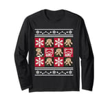 Gloomy Bear Naughty Grizzly Christmas Snowflake Knit Pattern Long Sleeve T-Shirt