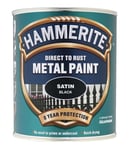 Hammerite - Satin Black - Direct To Rust Metal Paint - 750ml