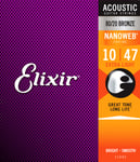 Elixir 11002 Acoustic 80/20 Bronze With Nanoweb Extra Light (.010-.047)