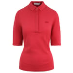 Lacoste Slim Fit Womens Pink Polo Shirt Cotton - Size 4 UK