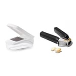 OXO Good Grips Vegetable Chopper with Easy-Pour Opening, White, 10.7 x 26.2 x 16.5 cm & Good Grips Garlic Press