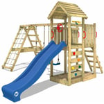 Wickey - Aire de jeux Portique bois RocketFlyer avec balançoire et toboggan Maison enfant exterieur avec bac à sable, échelle d'escalade &