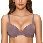 DOBREVA Femme Soutien Gorge Invisible Push Up Rembourré avec Armature Cacao Blush 95D