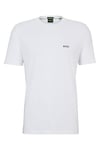 BOSS Mens Tee Stretch-Cotton Regular-fit T-Shirt with Contrast Logo