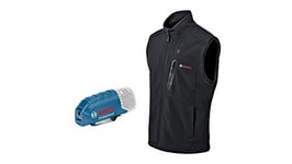 Bosch Professional gilet chauffant GHV 12+18V XA (avec adaptateur de charge USB GAA 12V-21, sans batterie, dans boîte carton) - taille XL