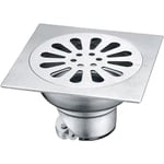 Carré Acier Inoxydable Drain De Plancher avec Passoire Filtre éPais Drain,Grille Douche ,Siphon De Sol en Acier Inoxydable Anti-Odeur Carré,Drain De