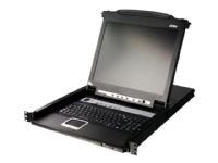 ATEN Slideaway CL5716N - KVM-konsol med omkopplare för tangentbord/video/mus - 16 portar - PS/2, USB - 19 - kan monteras i rack - 1280 x 1024 @ 75 Hz - 1U