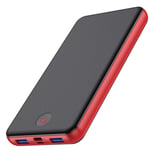 kilponene Power Bank USB C 26800 mAh,【25W PD QC 4.0】Portable Charger Fast Charge with 3 Outputs + 2 Inputs, External Battery Pack Compatible with iPhone 13/12 Pro/12/11, Samsung S20, iPad Tablet (Red)