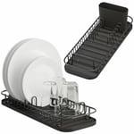 Dish Drainer with Drip Tray & Cutlery Holder Plate Cup Bowl Drying Drainer Rack