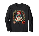 Raggedy Ann Christmas Wreath and Presents Long Sleeve T-Shirt