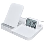 3 In 1 LCD Digital Alarm Clock With Phone Earphone Wireless Charger