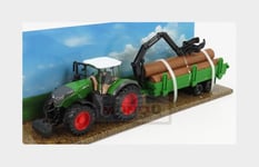 1:50 BURAGO Fendt 1050 Vario Tractor 2016 + Tree Forwarder And Wood BU31677