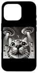 Coque pour iPhone 16 Pro Cat Selfie with UFO Weird 50s Photo