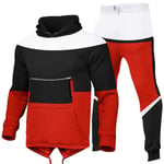 BWCX Survêtement pour homme, lot de 2, sweat-shirt, pantalon de jogging, sweatshirt à capuche décontracté, vêtements pour homme, rouge, XXL