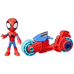 Marvel Spidey et Ses Amis Extraordinaires, Figurine Spidey avec Moto, Jouet pour Filles et garçons, dès 3 Ans