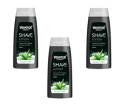 3 X 200ml Vortex Shave Lotion GEL Foam Non Foaming Face Body Shaving Aloe Vera