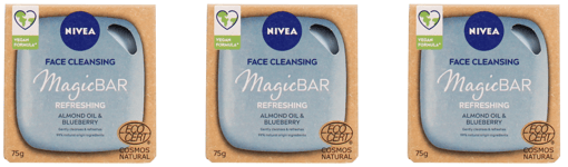 Nivea Face Cleansing Magic Bar Refreshing Almond Oil & Blueberry 75g Pack Of 3