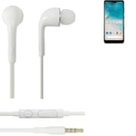 Earphones pour Huawei Honor X10 Lite in ear headset stereo blanc