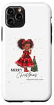 Coque pour iPhone 11 Pro Fille noire magique à la peau brune, mélanine, sœur de Noël