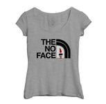 T-Shirt Femme Col Echancré The No Face Parodie Film Marque Japon Anime