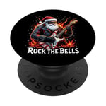 Rock the Bells Christmas Rocker Santa Rock Guitarist PopSockets Adhesive PopGrip