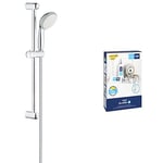 Lot de GROHE Vitalio Go 100 Ensemble de douche 1 jet (Douchette, Barre de douche 62cm et Flexible de douche 1,75m) et GROHE QuickGlue Set S2 Kit de Collage pour Barres de Douche