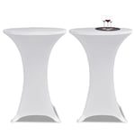 Housse De Table Ø70cm Blanche Extensible 2 Pcs Dec022493