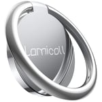 Lamicall Phone Ring Holder, Universal Ring Stand - 360 Adjustable Handy Finger Ring Grip Sturdy Mobile Phone Loop for iPhone 16 15 14 13 12 11 Pro Max Mini Xs XR X 8 7 6S Plus SE, 4~8" phones - Silver