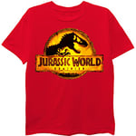 Jurassic World Boys Dominion Logo T-Shirt, Red, 18-20