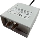 Alimentation pour amplificateur d'antenne TV de poteau, 1 sortie, 12 V 100 mA connecteur F, protection court-circuit