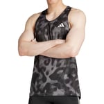 adidas Own The Run 3 Stripes Mens Running Vest Grey Lightweight Jogging Tank Top