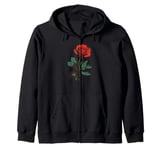 Cute Red Roses Flower Gardening Red Flower Valentines Day Zip Hoodie