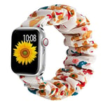 Scrunchie Strap Compatible pour Apple Watch Band 49mm 45mm 41mm 44mm 40mm 42mm 38mm, Bracelet élastique en Nylon pour iwatch Ultra Series 8 7 6 SE 5 4 3 2 1, Papillon Or, 38/40/41mm-L