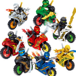 8 St Go Motorcykel Set Minifigurer Minifigur Byggklossar Leksaker 8 ST