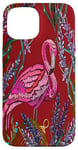 Coque pour iPhone 15 Protective Phone Case with flamingo cage flower design