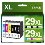 Multipack 29XL Cartouches d'encre Compatible pour Epson 29 29 XL pour XP-255 XP-445 XP-235 XP-345 XP-335 XP-342 XP-435 XP-452 XP-245 XP-355 XP-352 XP-257 （3 Noir, 1 Cyan, 1 Magenta, 1 Jaune）