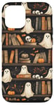 iPhone 12/12 Pro Cute Spooky Ghosts Skull Pumpkins Bookshelf Bookworm Bookish Case