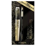 L OREAL COFFRET MASCARA MILLION DE CILS top coat paillette + KHOL NOIR