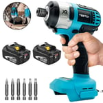 Pilote d'impact, sans fil brushless impact Rig Driver, tournevis électrique avec lampe de travail LED, pilote peigne inversé, batterie 2x 5500mah , compatible avec les batteries Makita