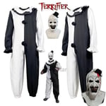 Art The Clown Cosplay Film Terrifier 2 Art The Clown Cosplay Kostym Jumpsuit Mask Halloween Kostymer Mask för Män Kvinnor mask2 S