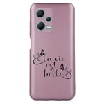 Coque rose pour Redmi Note 12 5G Poco X5 la vie est belle