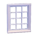 Melody Jane Dolls House Miniature White Plastic Victorian Window Frame 12 Pane 1:24 Scale