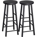 Lot de 2 Tabourets de Bar/Bistrot Woltu Tabouret de cuisine, Chaise de salle à manger, Structure en métal, Siège en mdf, Noir