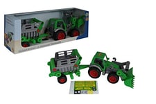 Polesie Polesie46505 Farmer Technic Tractor with Frontloader & High Trailer (Box) -Toy Vehicles, Multi Colour