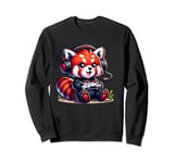 Red Panda Kawaii Gamer Headset Controller Sweatshirt