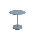 Muuto - Linear Steel Café Table Ø 70 h: 73 cm - Pale Blue - Utendørs småbord & sidebord - Thomas Bentzen - Svart,Blå - Metall