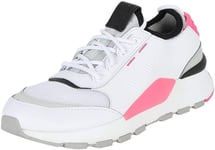 PUMA Unisex Sneakers RS-0 Sound – Retro-futuristische Turnschuhe aus Leder für Damen und Herren mit griffiger Gummi-Laufsohle RS-0 Sound WHT-GrayViolet-KNOCKOUTPINK 4.5