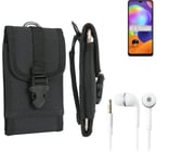 Holster for Samsung Galaxy A31 + EARPHONES belt bag pouch sleeve case Outdoor Pr