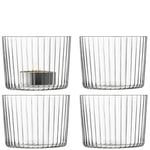 LSA Gio Line Tealight Holder H6cm Clear | Set of 4 | Dishwasher Safe | GI15